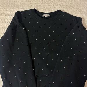 Evereve Black Crewneck with White Dots